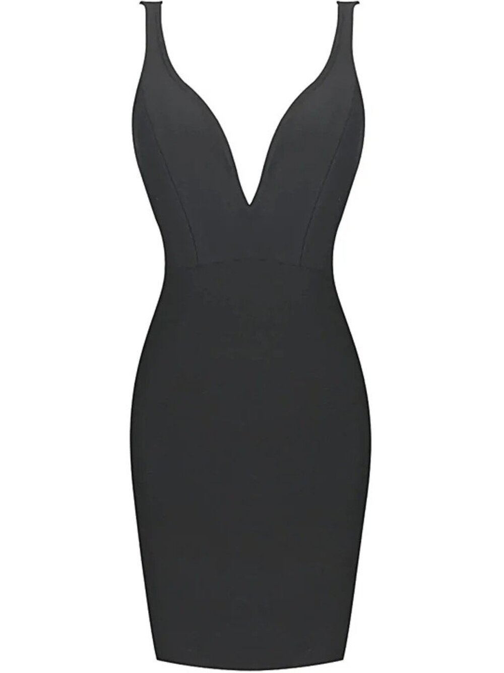 Deep V Sleeveless Slit Hem Bandage Bodycon Midi Dress | Cocktail Gala Evening - Picture 7 of 9
